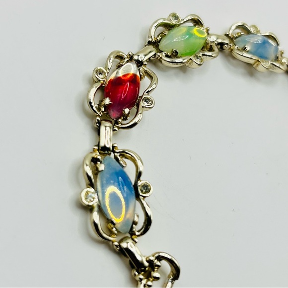 Vintage 1959 Sarah Coventry ‘Sabrina Fair’ Vibrant rainbow stone Bracelet - Picture 3 of 6